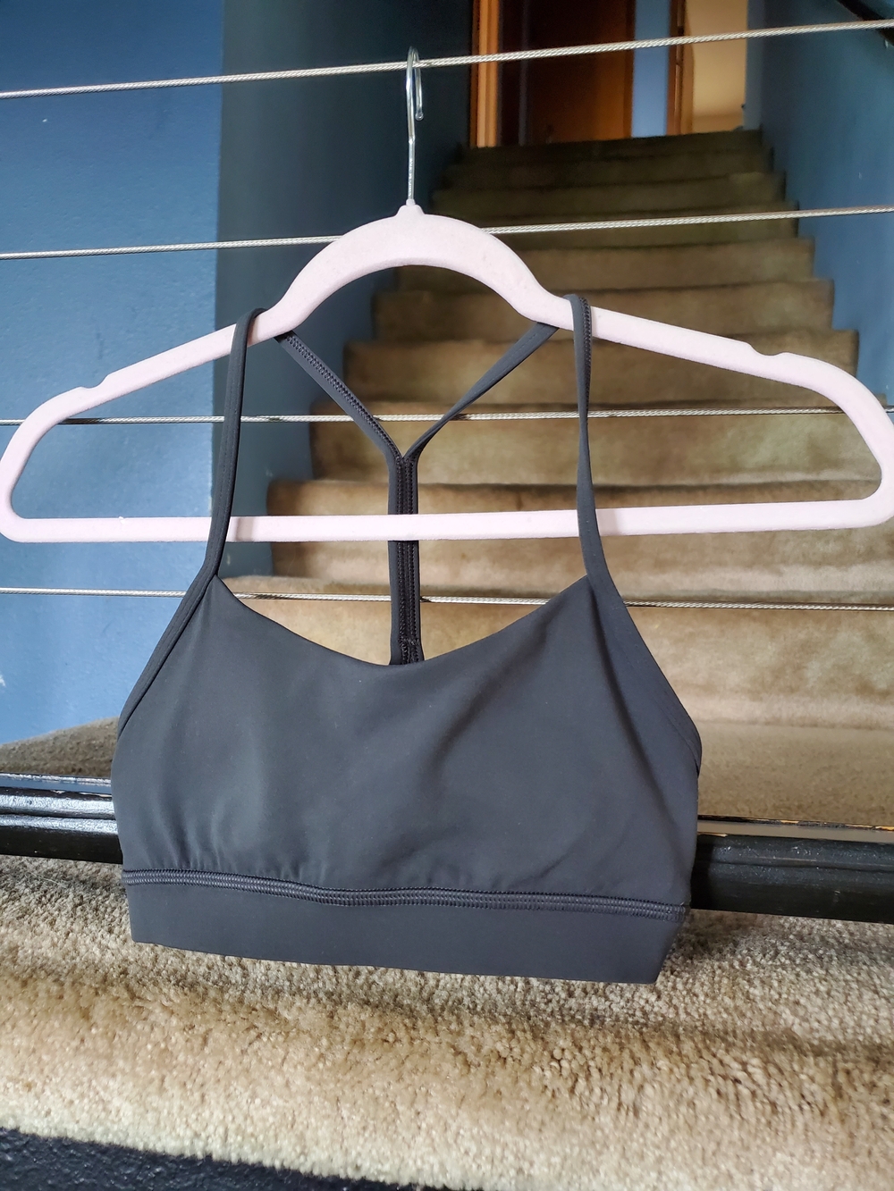 lululemon athletica Black Strappy T-Back Light Support Sports Bralette